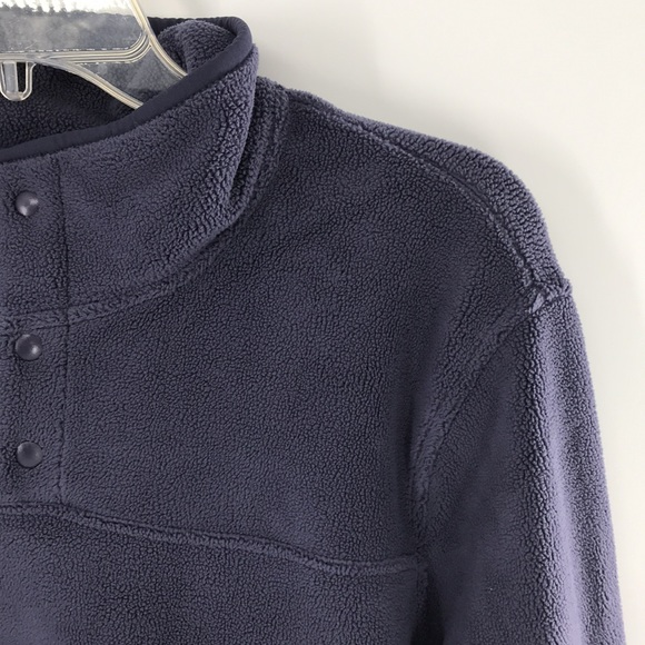 NEW 32 Degree Heat Gray Navy Sweater Size XL Snap-On Front Mock Neck Soft Fuzzy - Picture 3 of 16